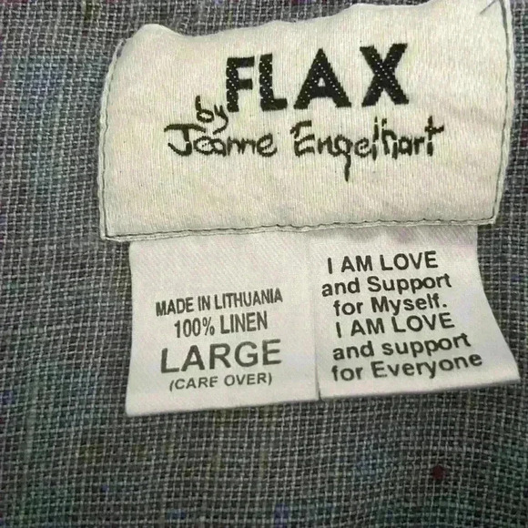 Flax by Jeanne Engelhart Tunic/Shirt/ Artist Gardener Jacket L - Picture 4 of 9